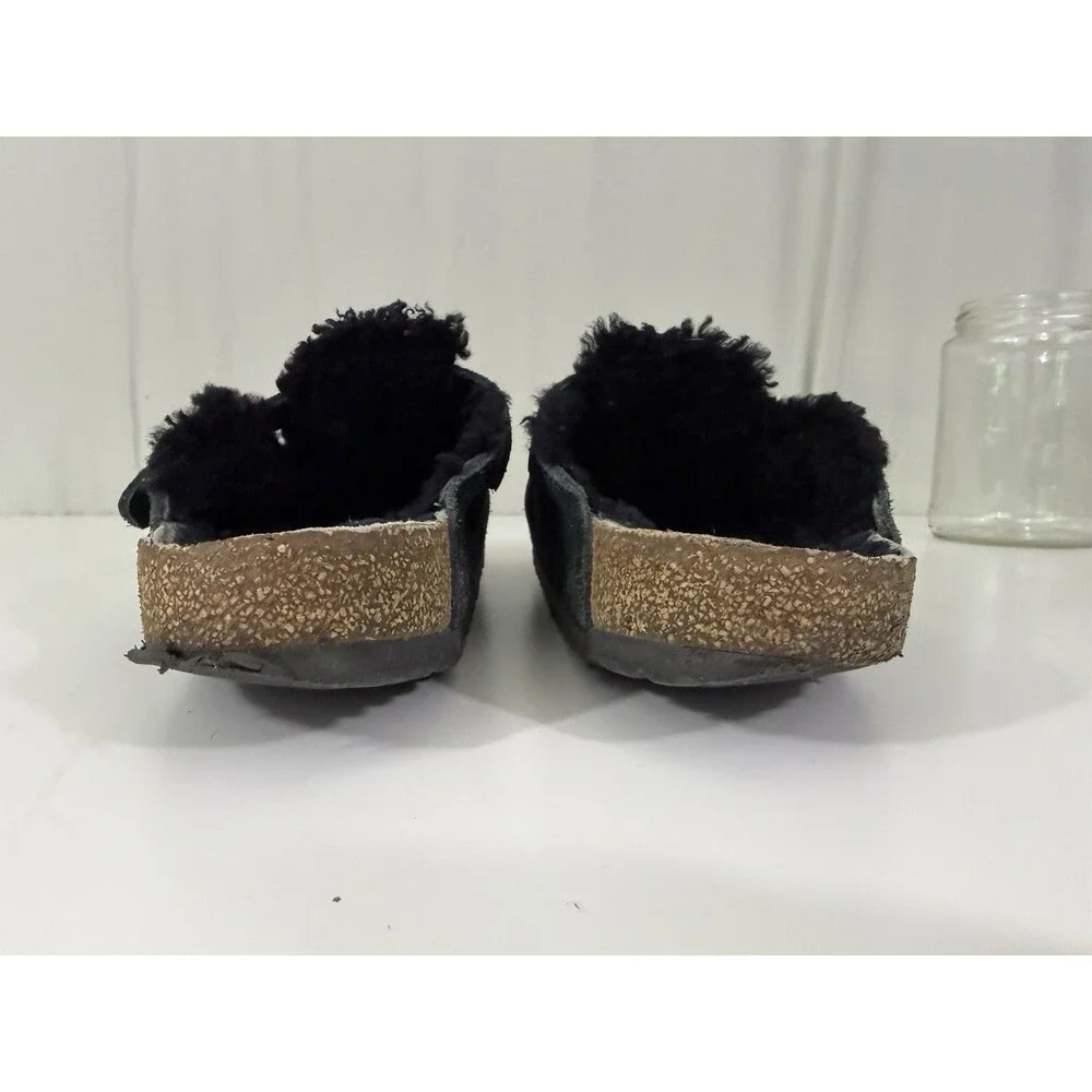 Birkenstock Boston Shearling Lined Clog Black Suede EU 40 US 9-9.5 Slow Fashion
